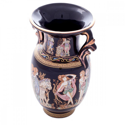Vaza din ceramica decorata cu Foita de Aur 24K 12 cm COD: 453 foto