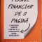 Planul financiar de o pagină