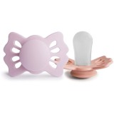 FRIGG Lucky Size 1:0-6 months suzetă Soft Lilac/Pretty in Peach 2 buc