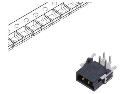 Conector PCB-PCB tată 2 pini, 2,54mm foto