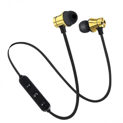 Casti Wireless Bluetooth Sport BT4, Waterproof, Tip In-Ear Headset, Microfon Incorporat, Auriu foto
