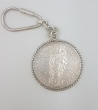 Breloc vintage din argint - motive religioase - Fecioara Maria, Icoana