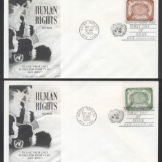UN New York 1958 Human rights Mi.74-75 FDC UN.049