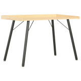 Birou stejar vidaXL 90x50x79 cm, negru - Birou calculator, masa lucru, design modern, lemn prelucrat si otel
