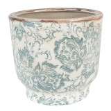 Cumpara ieftin Ghiveci flori ceramica bej verde 17x15 cm