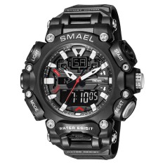 Ceas barbatesc Smael Sport Dual time Afisaj Analog Digital Rezistent la apa si socuri Negru