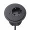 Priza incastrabila, sistem conector rotund incorporat pentru birou cu incarcator USB-C 250VAC 16A cablu 1,8m