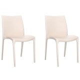 Cumpara ieftin Scaune de gradina, 2 buc., crem, 50x46x80 cm, polipropilena