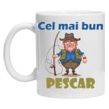 Cana alba personalizata &quot;cel mai bun pescar&quot;, INOVATIX&reg;. 330ml