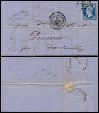 France 1865 Postal History Rare Cover + Content Bernay to Drucourt D.784