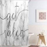 Perdea Duș &quot;Get Naked&quot;, Model Marmură, Culoare Gri, Material Poliester, Dimensiuni 180x180 cm, Oem