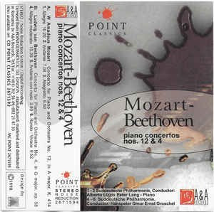 Casetă audio Mozart - Beethoven &lrm;&ndash; Piano Concertos Nos. 12 &amp; 4, originală
