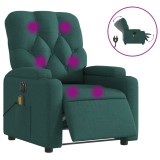 Cumpara ieftin Fotoliu electric de masaj rabatabil, verde inchis, textil