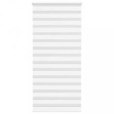 vidaXL Jaluzea tip zebra alb lățime țesătură 110,9 cm poliester