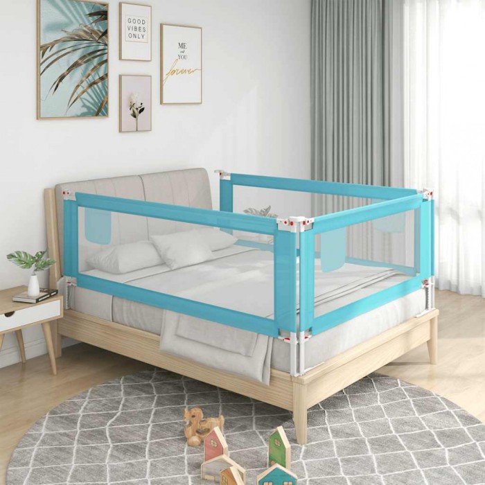vidaXL Balustradă de protecție pat copii, albastru, 100x25 cm, textil 10208