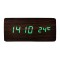 Ceas de masa elSales ELS-1574 , afisaj LED verde , temperatura , data , format ora 24 h , lemn maro