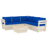 Cumpara ieftin Set mobilier gradina din paleti cu perne, 6 piese, lemn molid