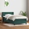vidaXL Pat box spring cu saltea, verde &icirc;nchis, 80x220 cm, catifea 3318474