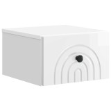 vidaXL Dulap de noapte suspendat Alb foarte lucios 33 x 34,5 x 20 cm 898093