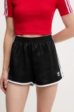 Adidas Originals pantaloni scurți 3S SPRINTER culoarea negru, cu imprimeu, high waist, JD3119
