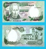 Columbia (p#429A) 200 Pesos Oro 1992 UNC 'Preotul Mutis' serie: 97218236; (ROG CITITI DETALIILE!)