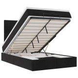 Cumpara ieftin Cadru de pat otoman cu saltele, catifea neagra 120x200cm
