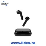 Casti Bluetooth TWS In-Ear, cu Microfon, Bluetooth 5.1, TWE-110, Negru