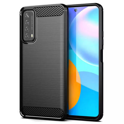 Husa Huawei P Smart 2021 Carbon Negru Techsuit foto