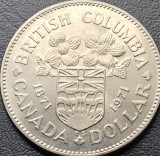 1 Dollar 1971 Canada USA, 100th Anniversary of the Accession of British Columbia, km#71