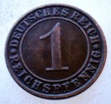 7.648 GERMANIA WEIMAR 1 REICHSPFENNIG 1933 E
