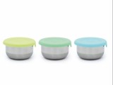 SET 3 RECIPIENTE MINI INOX CU CAPAC SILICON, MELII, BLEU MINT LIME