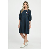 Rochie Medie Dama V264, bleumarin pictata - XL