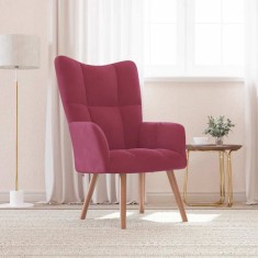 vidaXL Scaun de relaxare, roșu vin, catifea 328056