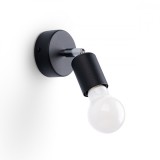 Lampă De Perete Fornes Negru Oțel 1 Bec Reflector Minimalist De Interior