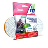 Banda Etansare Usi Ferestre Beorol, Profil P, 6m (2x3m), Autoadeziva, PVC, Alb