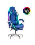 Scaun gaming cu lumini RBG si suport picioare OFF 298