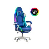 Scaun gaming cu lumini RBG si suport picioare OFF 298