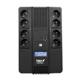 UPS TSY Power, 1000VA/600W, LCD, line interactive, 8 x Schuko TSY-D-1K0-LCD