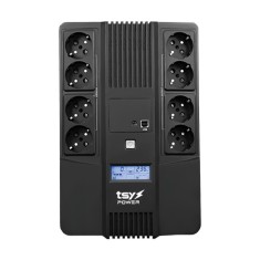 UPS TSY Power, 1000VA/600W, LCD, line interactive, 8 x Schuko TSY-D-1K0-LCD