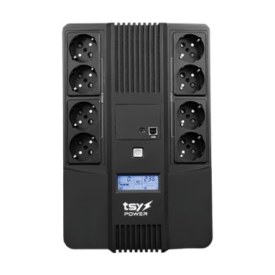 UPS TSY Power, 1000VA/600W, LCD, line interactive, 8 x Schuko TSY-D-1K0-LCD foto