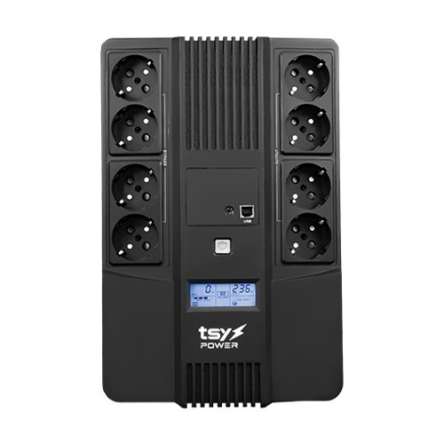 UPS TSY Power, 1000VA/600W, LCD, line interactive, 8 x Schuko TSY-D-1K0-LCD