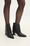 Answear Lab cizme de piele femei, culoarea negru, cu toc drept