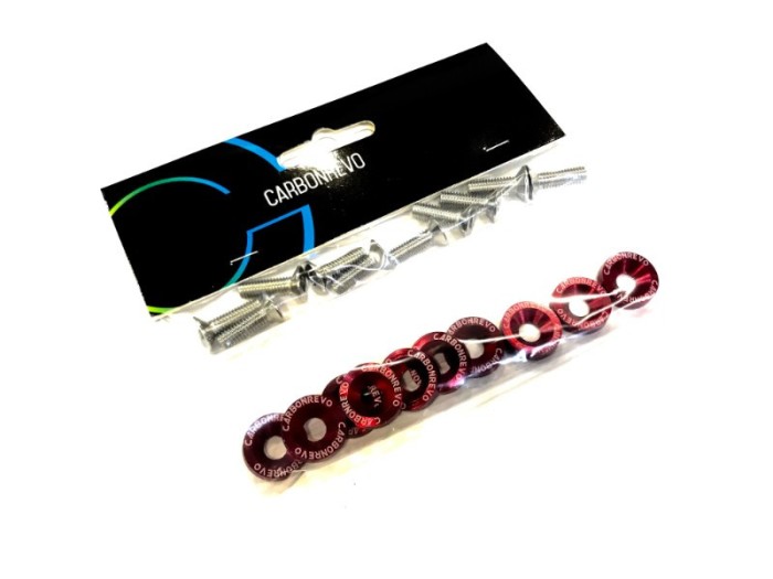 Saibe si suruburi Carbonrevo aluminiu/otel rosii, albastre, negre, violet, aurii, bronz
