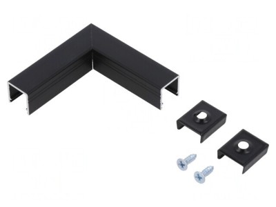 Conector 90&amp;deg; Aluminiu Anodat Negru SMART10 foto
