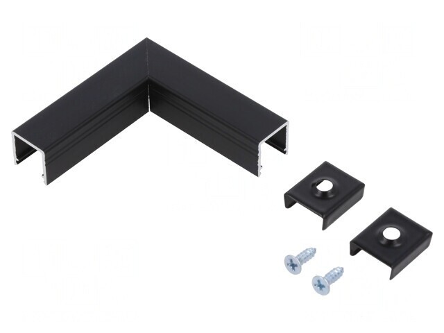 Conector 90&deg; Aluminiu Anodat Negru SMART10