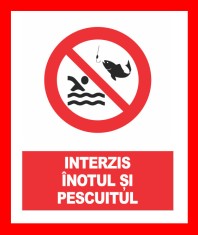 Placuta interzis inotul si pescuitul foto