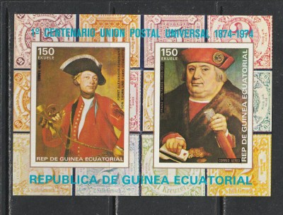 Guinea Ecuatoriala 1974 - 100 de Ani de UPU S/S 1v MNH foto