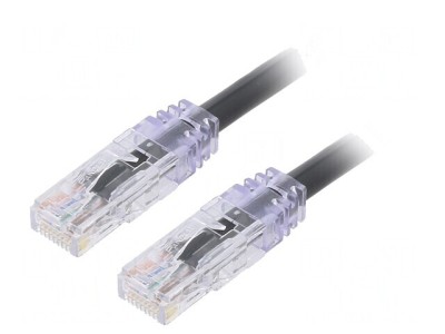 Patch cord TX6A 10Gig U/UTP Cat6a PVC Negru 0,5m foto