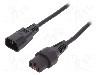 Cablu alimentare AC, 5m, 3 fire, culoare negru, IEC C13 mama, IEC C14 tata, IEC LOCK - IEC-PC1071