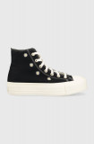 Converse tenisi Chuck Taylor All Star Lift HI femei, culoarea negru, A06115C